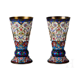 Zwei Cloisonn&eacute;-Email-Becher, Russland, 2. H&auml;lfte des 20. Jhdts.