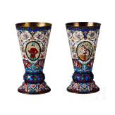 Zwei Cloisonn&eacute;-Email-Becher, Russland, 2. H&auml;lfte des 20. Jhdts.