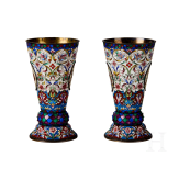 Zwei Cloisonn&eacute;-Email-Becher, Russland, 2. H&auml;lfte des 20. Jhdts.