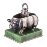 Gew&uuml;rzgef&auml;&szlig; in Form eines Schweines, in der Art von Faberg&eacute;, 2. H&auml;lfte des 20. Jhdts.