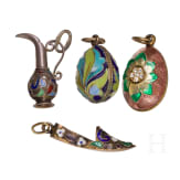 Vier Cloisonn&eacute;-Email-Anh&auml;nger