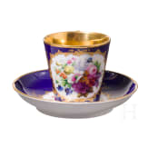 Tasse mit Untertasse, Russland, Porzellanmanufaktur Popow, Mitte des 19. Jhdts.