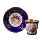 Tasse mit Untertasse, Russland, Porzellanmanufaktur Popow, Mitte des 19. Jhdts.