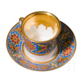 Tasse mit Untertasse aus dem gotischen Service, Russland, Kaiserliche Porzellanmanufaktur, Periode Alexander III (1881 bis 1894), datiert 1890