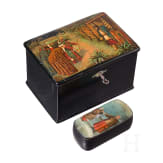Lackdose und Lackschatulle, Russland, Danilowo, Fabrik Pjotr und Aleksandr Lukutin, 1855&ndash;63 / sp&auml;tes 19. Jhdt.
