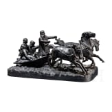 Gro&szlig;e Troika-Figurengruppe, Gusseisenskulptur, Russland, Eisenwerke Kasli, datiert 1900