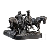 Gro&szlig;e Troika-Figurengruppe, Gusseisenskulptur, Russland, Eisenwerke Kasli, datiert 1900