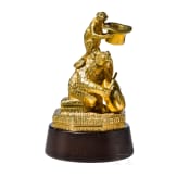 Vergoldete Bronzegruppe mit B&auml;r, sp&auml;tes 19./fr&uuml;hes 20. Jhdt.