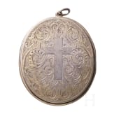 Silber- und Perlmutt-Diptychon (Reiseikone), Russland, Moskau, um 1890