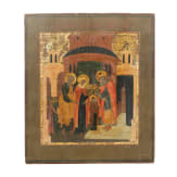 Ikone mit der Gottesmutter "Einf&uuml;hrung in den Tempel", Russland, 19. Jhdt.