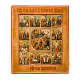Two icons: Feast icon and three-field icon, Russia, 19th century