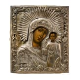 Two icons: the Kazanskaya Mother of God with oklad and Saints Constantine and Helena, Russia/Bulgaria, 19th century