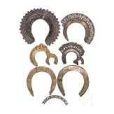 Six silver halos and a silver fragment, Russia, 19th century