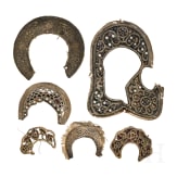 Two pearl oklads, four pearl rizas and nine pieces from pearl oklads from different icons, mostly Mother of God, Russia, late 19th century