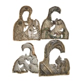 Two pearl oklads, four pearl rizas and nine pieces from pearl oklads from different icons, mostly Mother of God, Russia, late 19th century