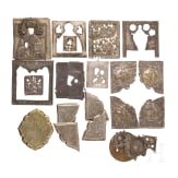 Elf kleine Ikonenoklade, neun Evangeliabeschl&auml;ge (2 Sets) und weitere Beschl&auml;ge, Russland, sp&auml;tes 19. Jhdt. - 20 Jhdt.