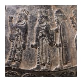 An Achaemenid Chlorite vessel with figurative frieze, 5th century B.C.