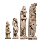 Four faience amulets with depictions of deities, Late Period, mid 1st millennium B.C.