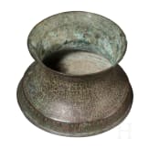 Bronze base of a candlestick, entirely chased with floral and figurative motifs, as well as inscriptions; Seljuk, 12th&ndash;13th centuries