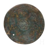 Bronze base of a candlestick, entirely chased with floral and figurative motifs, as well as inscriptions; Seljuk, 12th&ndash;13th centuries