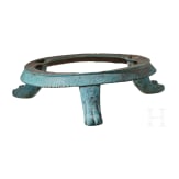 Greek tripod, bronze coaster, 6th century B.C.