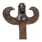 Three bronze figurines in the form of sirens, Greek, third quarter of the 6th century B.C.