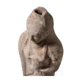 Ointment jar in the shape of a girl with a dove, from southern Italy, modeled after an Eastern Greek design, circa 500 B.C.