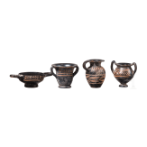 19 miniature vessels in black slip ware, Southern Italy, 4th&ndash;3rd centuries B.C.