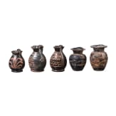 19 miniature vessels made of black-ground glossy earthenware, southern Italy, 4th&ndash;3rd centuries B.C.