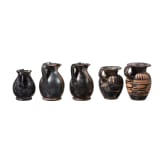 19 miniature vessels made of black-ground glossy earthenware, southern Italy, 4th&ndash;3rd centuries B.C.