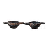 19 miniature vessels made of black-ground glossy earthenware, southern Italy, 4th&ndash;3rd centuries B.C.