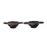 19 miniature vessels made of black-ground glossy earthenware, southern Italy, 4th&ndash;3rd centuries B.C.