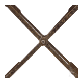 Roman folding chair, iron, with bronze inlays, 4th &ndash; mid-5th century A.D.