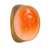 Late Hellenistic &ndash; Early Roman gold ring with a carnelian gemstone, 1st century B.C. - 1st century A.D.