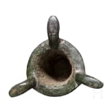 Leuchter aus Messing in Gestalt eines Soldaten mit vielteiligem G&uuml;rtel, fr&uuml;hbyzantinisch, fortgeschrittenes 6. Jhdt. bis 7. Jhdt n. Chr.