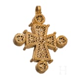 Goldenes Kreuz mit feiner Filigranarbeit, fr&uuml;hbyzantinisch, 6. - 7. Jhdt. n. Chr.