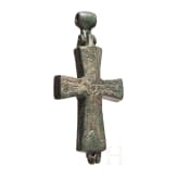 Bronzenes Enkolpion mit Ritzverzierung, mittelbyzantinisch, 11. Jhdt.