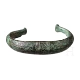 Late Bronze Age Allendorf-type armring with incised decoration on the outside, 13th century B.C.