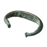 Late Bronze Age Allendorf-type armring with incised decoration on the outside, 13th century B.C.
