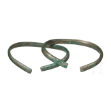 A pair of Hallstatt-period arm rings (Schaukelringe), 7th century B.C.
