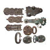 Eight fittings from early medieval belt sets, 6th&ndash;7th centuries.