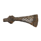 A Viking battle axe made of iron with silver inlays in the Jelling style, 10th century