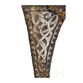 A Viking battle axe made of iron with silver inlays in the Jelling style, 10th century