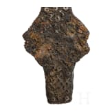 A Viking battle axe made of iron with silver inlays in the Jelling style, 10th century