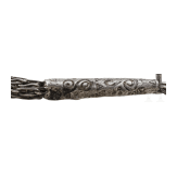 Ornate Thor&rsquo;s hammer on a solid silver foxtail chain, Viking, 10th century.