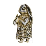 Gold-plated silver pendant in the shape of a Valkyrie with a drinking horn, Viking, 10th century.