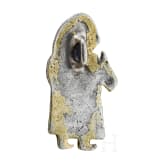 Gold-plated silver pendant in the shape of a Valkyrie with a drinking horn, Viking, 10th century.