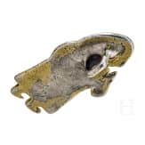 Gold-plated silver pendant in the shape of a Valkyrie with a drinking horn, Viking, 10th century.