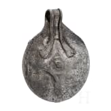 Round silver pendant with cross-shaped filigree, Viking, 10th century