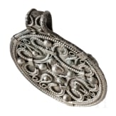 Round silver pendant with cross-shaped filigree, Viking, 10th century